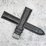 Каишка за часовник Hightone HT20-346V, Кожена, Черна, 20мм