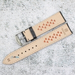 Каишка за часовник Hightone HT20-356V, Кожена, Черна, 20мм