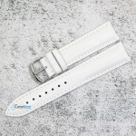 Каишка за часовник Hightone HT20-361V, Кожена, Бяла, 20мм