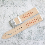 Каишка за часовник Hightone HT20-361V, Кожена, Бяла, 20мм