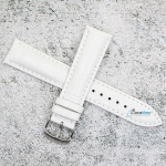 Каишка за часовник Hightone HT20-361V, Кожена, Бяла, 20мм