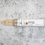 Каишка за часовник Hightone HT20-361V, Кожена, Бяла, 20мм