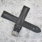Каишка за часовник Hightone HT20-775, Кожа и полимер, Черна, 20мм