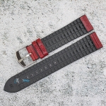 Каишка за часовник Hightone HT20-779, Кожа и полимер, Бордо, 20мм