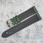 Каишка за часовник Hightone HT20-780, Кожа и полимер, Зелена, 20мм