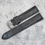 Каишка за часовник Hightone HT20-781, Кожа и полимер, Черна, 20мм