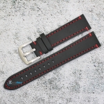 Каишка за часовник Hightone Premium HT20-A22S, Кожена, Черна, 20мм