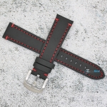 Каишка за часовник Hightone Premium HT20-A22S, Кожена, Черна, 20мм