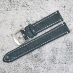 Каишка за часовник Hightone Premium HT20-A26S, Кожена, Синя, 20мм