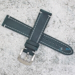 Каишка за часовник Hightone Premium HT20-A26S, Кожена, Синя, 20мм