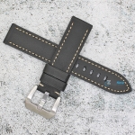 Каишка за часовник Hightone Premium HT20-A60S, Кожена, Черна, 20мм