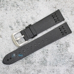 Каишка за часовник Hightone Premium HT20-A78S, Кожена, Черна, 20мм