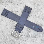 Каишка за часовник Hightone Premium HT20-A81S, Кожена, Синя, 20мм