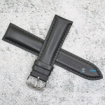 Каишка за часовник Hightone HT22-414V, Кожена, Черна, 22мм