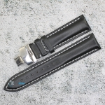 Каишка за часовник Hightone HT22-417, Кожена, Черна, 22мм