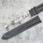 Каишка за часовник Hightone HT22-417, Кожена, Черна, 22мм