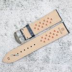 Каишка за часовник Hightone HT22-418V, Кожена, Синя, 22мм