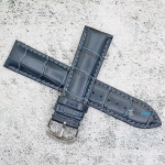 Каишка за часовник Hightone HT22-418V, Кожена, Синя, 22мм