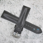 Каишка за часовник Hightone Premium HT22-815, Кожа и полимер, Черна, 22мм