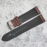 Каишка за часовник Hightone Premium HT22-816, Кожа и полимер, Кафява, 22мм