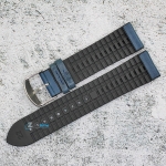 Каишка за часовник Hightone Premium HT22-818, Кожа и полимер, Синя, 22мм
