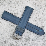 Каишка за часовник Hightone Premium HT22-818, Кожа и полимер, Синя, 22мм