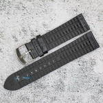 Каишка за часовник Hightone Premium HT22-821, Кожа и полимер, Черна, 22мм