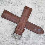 Каишка за часовник Hightone Premium HT22-822, Кожа и полимер, Кафява, 22мм