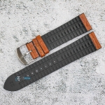 Каишка за часовник Hightone Premium HT22-823, Кожа и полимер, Кафява, 22мм