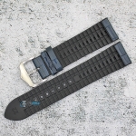 Каишка за часовник Hightone Premium HT22-824, Кожа и полимер, Синя, 22мм