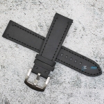 Каишка за часовник Hightone Premium HT22-A30S, Кожена, Черна, 22мм