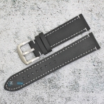 Каишка за часовник Hightone Premium HT22-A31S, Кожена, Черна, 22мм