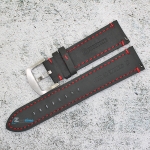 Каишка за часовник Hightone Premium HT22-A32S, Кожена, Черна, 22мм