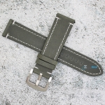 Каишка за часовник Hightone Premium HT22-A39S, Кожена, Сива, 22мм