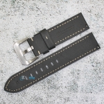 Каишка за часовник Hightone Premium HT22-A64S, Кожена, Черна, 22мм