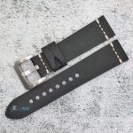 Каишка за часовник Hightone Premium HT22-A73S, Кожена, Черна, 22мм