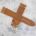 Каишка за часовник Hightone Premium HT22-A75S, Кожена, Кафява, 22мм