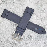 Каишка за часовник Hightone Premium HT22-A87S, Кожена, Синя, 22мм