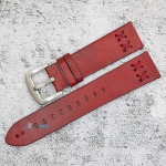 Каишка за часовник Hightone Premium HT22-A89S, Кожена, Бордо, 22мм