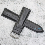 Каишка за часовник Hightone HT24-438V, Кожена, Черна, 24мм