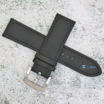 Каишка за часовник Hightone Premium HT24-A40S, Кожена, Черна, 24мм