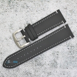 Каишка за часовник Hightone Premium HT24-A41S, Кожена, Черна, 24мм