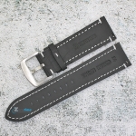 Каишка за часовник Hightone Premium HT24-A41S, Кожена, Черна, 24мм