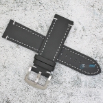 Каишка за часовник Hightone Premium HT24-A41S, Кожена, Черна, 24мм