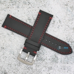 Каишка за часовник Hightone Premium HT24-A42S, Кожена, Черна, 24мм