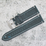 Каишка за часовник Hightone Premium HT24-A46S, Кожена, Синя, 24мм