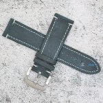 Каишка за часовник Hightone Premium HT24-A46S, Кожена, Синя, 24мм