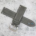 Каишка за часовник Hightone Premium HT24-A49S, Кожена, Сива, 24мм