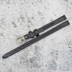 Каишка за часовник Hightone HT6-200, Кожена, Черна, 6мм