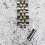 Верижка за часовник ML16-6019BC, Стоманена, Биколор, 16мм